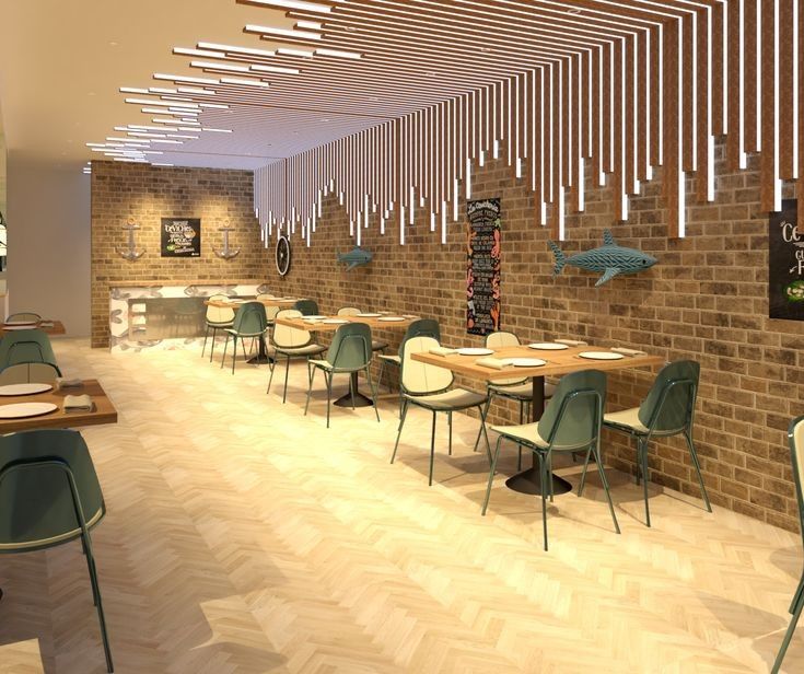 Luxury Fine Dining Hall with Polished Concrete & Wood Slat Partitions #49